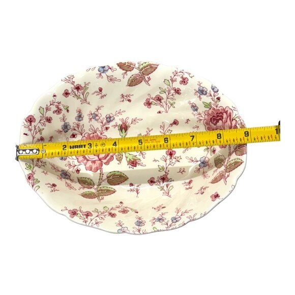 Johnson Brothers Rose Chintz Vegetable Bowl Porcelain 9" Oval Serving Vintage - Picture 6 of 9
